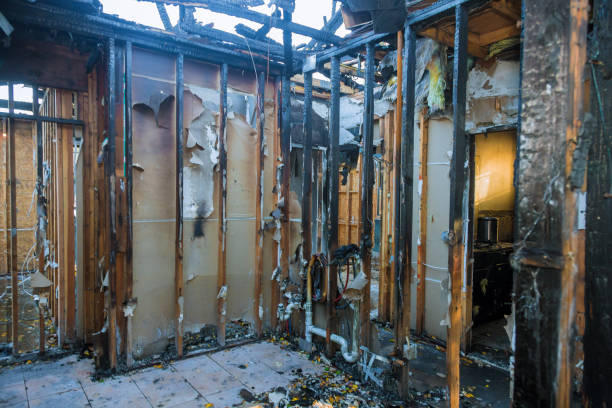 Professional Fire Damage Restoration technician working in Newport, MN